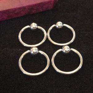 Bundle & Save! 4pk Captive Hoops 316L SS